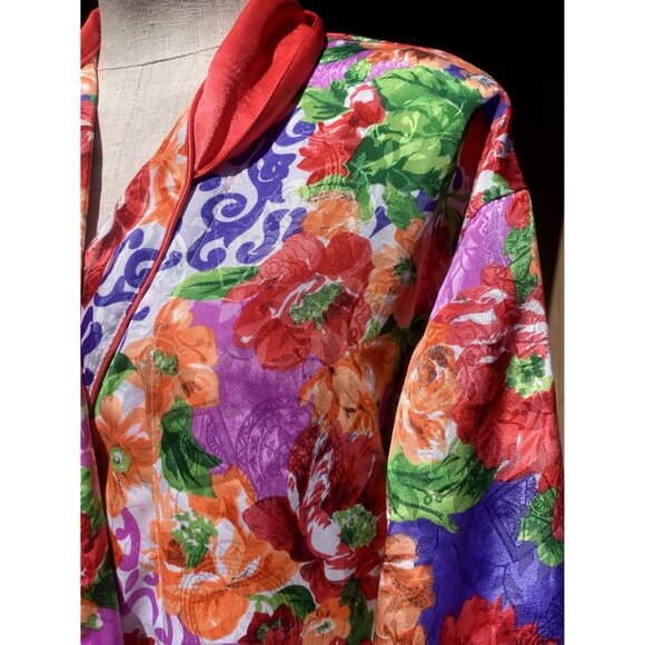 Vintage Victoria's Secret Gold Label Floral Jacquard Maxi Robe Pink Small - Picture 11 of 13